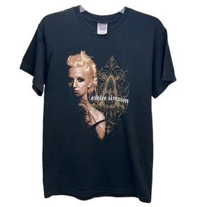 Vintage Ashlee Simpson Love Tour Tee T-Shirt Small Black Y2K Pop Music Graphic